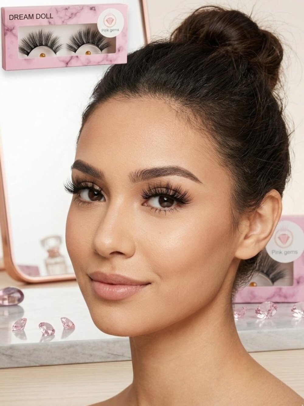 Dream Doll 100% Mink Lashes Fluffy Wispy Full Volume Reusable Luxury